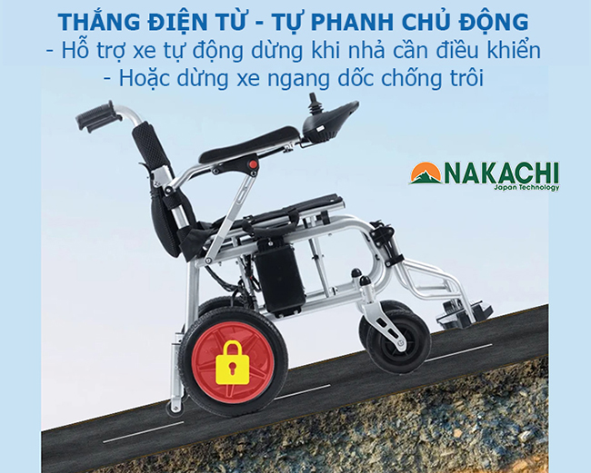 thắng điện từ Xe Lăn Điện Nakachi NC-013B